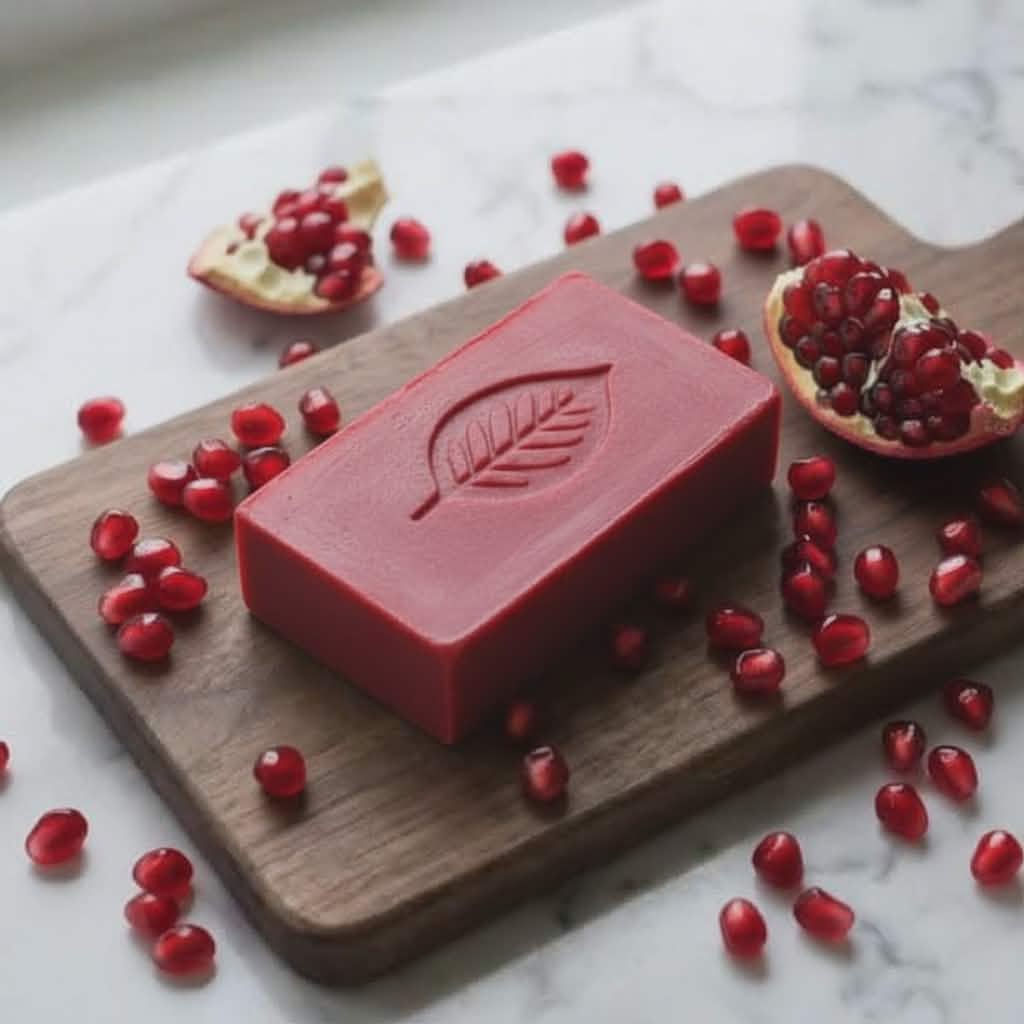 Au Natural Pomegranate soap bar - natural handmade soap made in Canada.