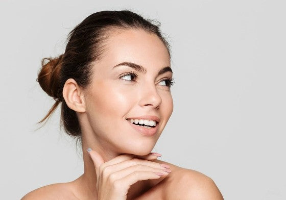 Woman with smooth skin - Au Natural all-natural face cream for normal skin, made in Canada.